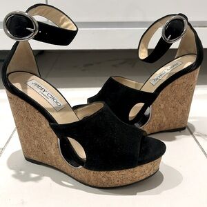 Jimmy Choo platform suede sandals size 37